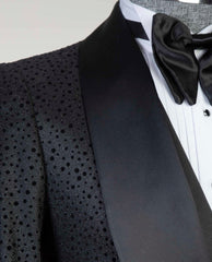 Modern Black Shawl Lapel Three-Piece Men's Suits for Wedding