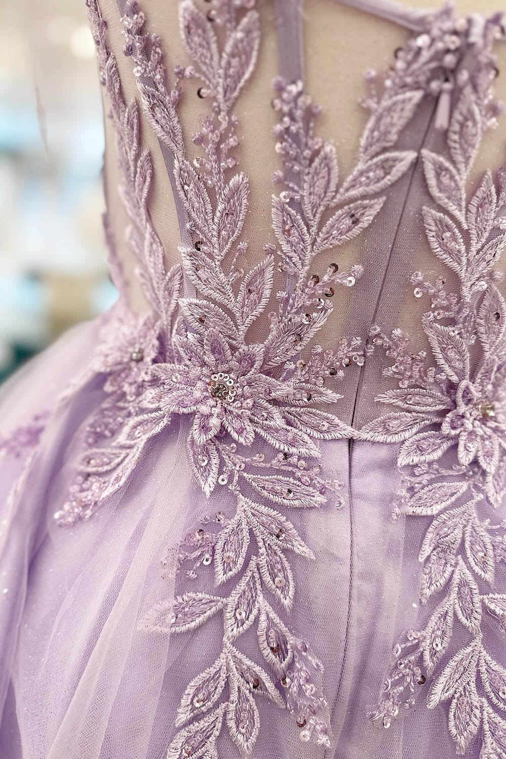 Purple Corset A-Line Tulle Short Flower Homecoming Dress/Mini Dress with Lace
