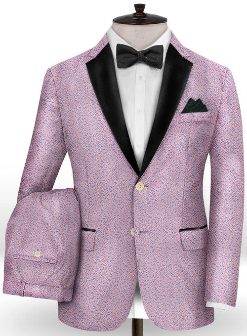 Two-Piece Lavender Casual Prom Attire for Guys with Jacquard