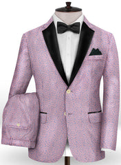 Two-Piece Lavender Casual Prom Attire for Guys with Jacquard