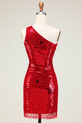 Sparkly Red Sequins Stars Tight Short Homecoming Dress/Mini Dress