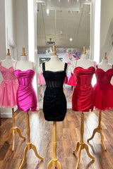 Glitter Black Corset Sequins Off the Shoulder Tight Short Homecoming Dress/Mini Dress