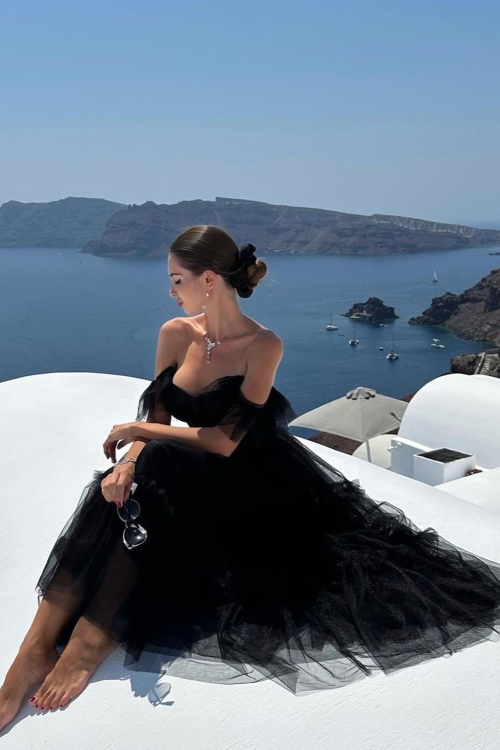 Black A-Line Corset Ruffled Tulle Homecoming Dress/Mini Dress