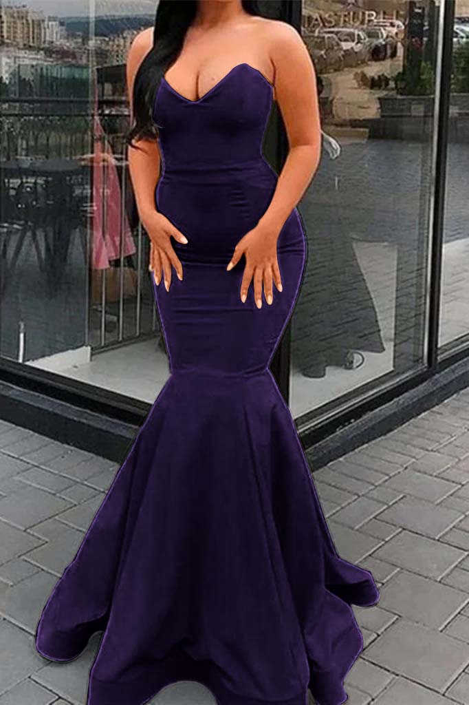 Sweetheart Mermaid Yellow Evening Dress