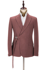 Stylish Two-Piece Groom and Groomsmen Suits with Peaked Lapel