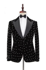 Gorgeous Casual Prom Outfits with Black Peaked Lapel for Guys