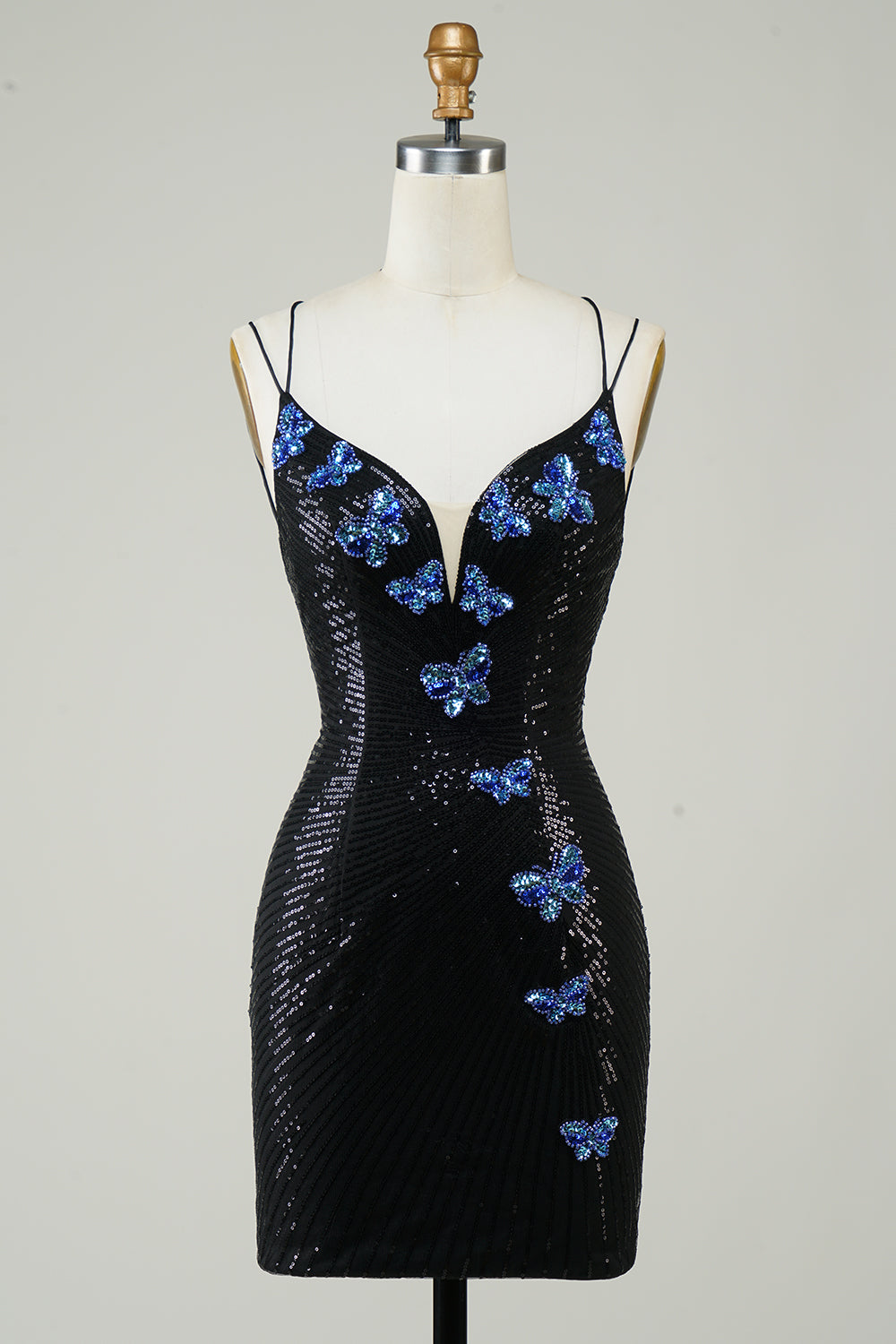 Sparkly Royal Blue Sequins Beaded Tight Short Homecoming Dress/Mini Dress