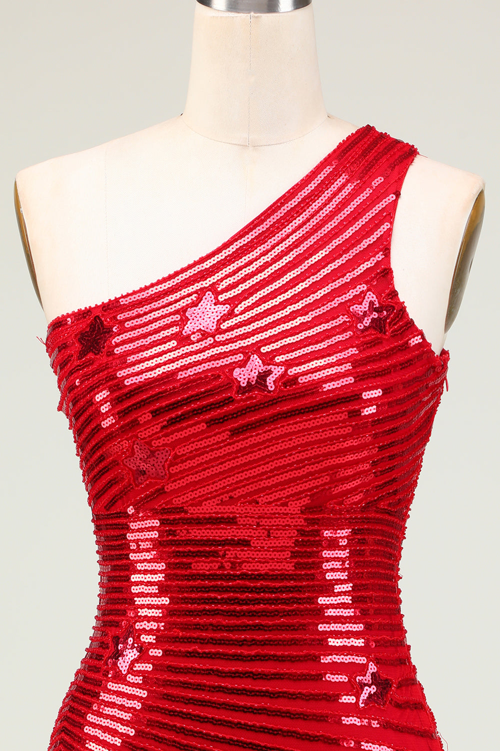 Sparkly Red Sequins Stars Tight Short Homecoming Dress/Mini Dress