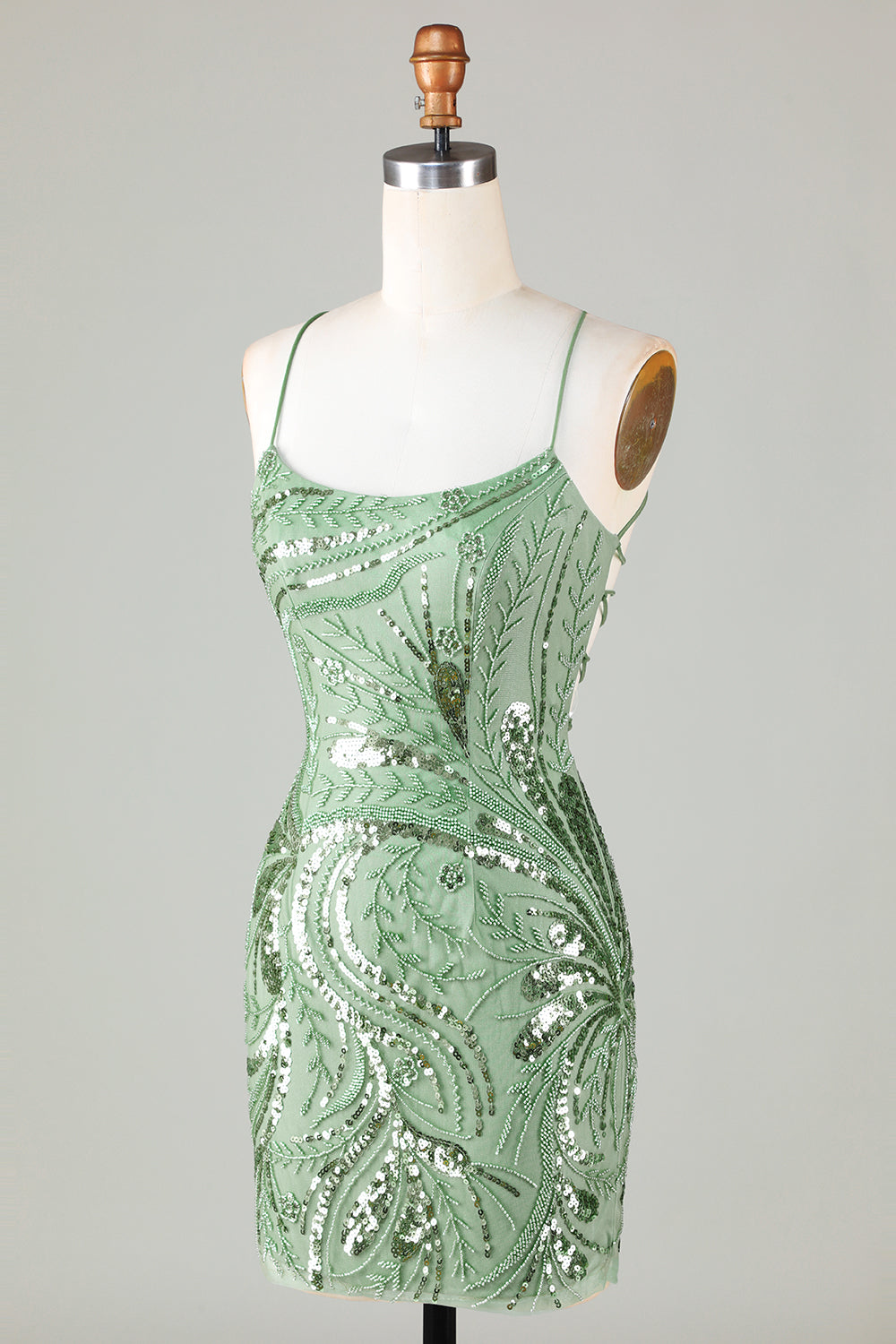 Glitter Green Sequins Tight Beaded Short Homecoming Dress/Mini Dress