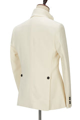 Handsome White Men's Wearhouse One-Button Wedding Suits