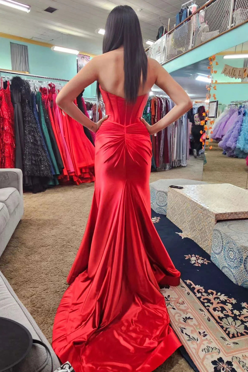 Elegant Blue Mermaid Sweetheart Corset Prom Gown Featuring a Front Split