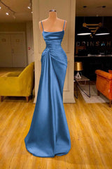 Cabernet Spaghetti Strap Sleeveless Pleated Formal Dress Mermaid With Ruffles