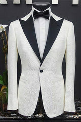 Beautiful Slim Fit White Peaked Lapel One Button Wedding Tuxedo
