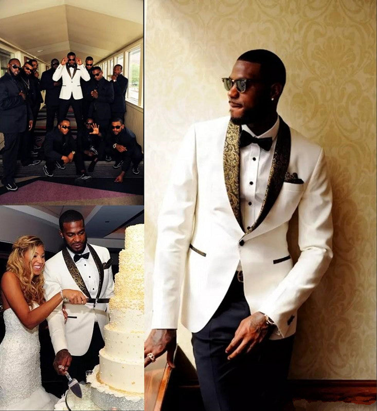 2024 Formal Jacquard Best Wedding Suits Bridegroom Men's Suits Tuxedos