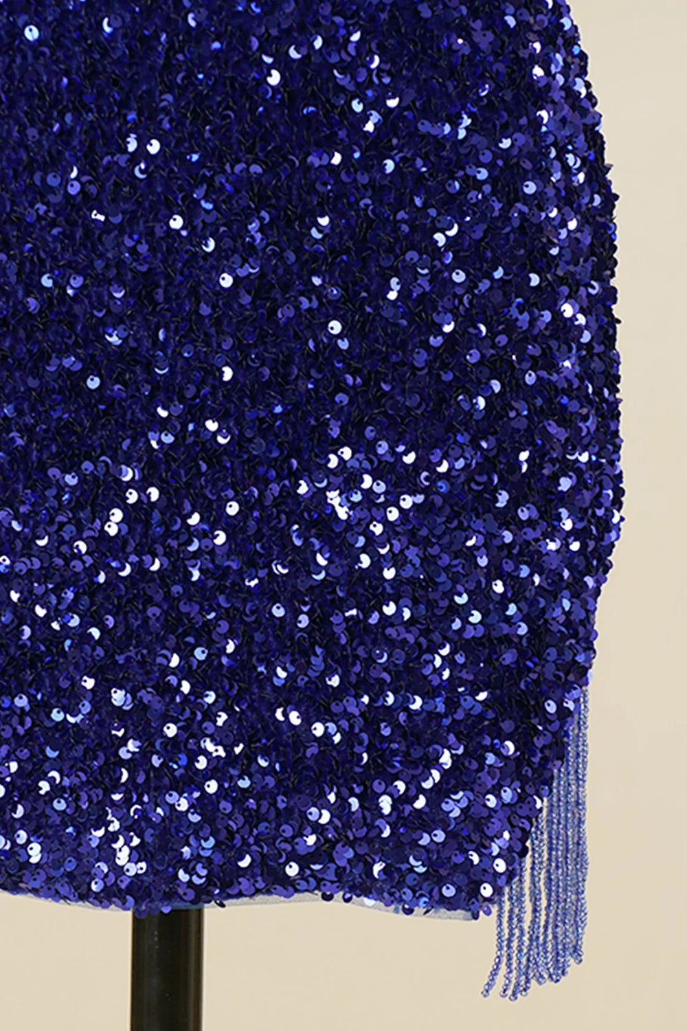 Royal Blue Sequined Tight Homecoming Dress/Mini Dress with Fringes