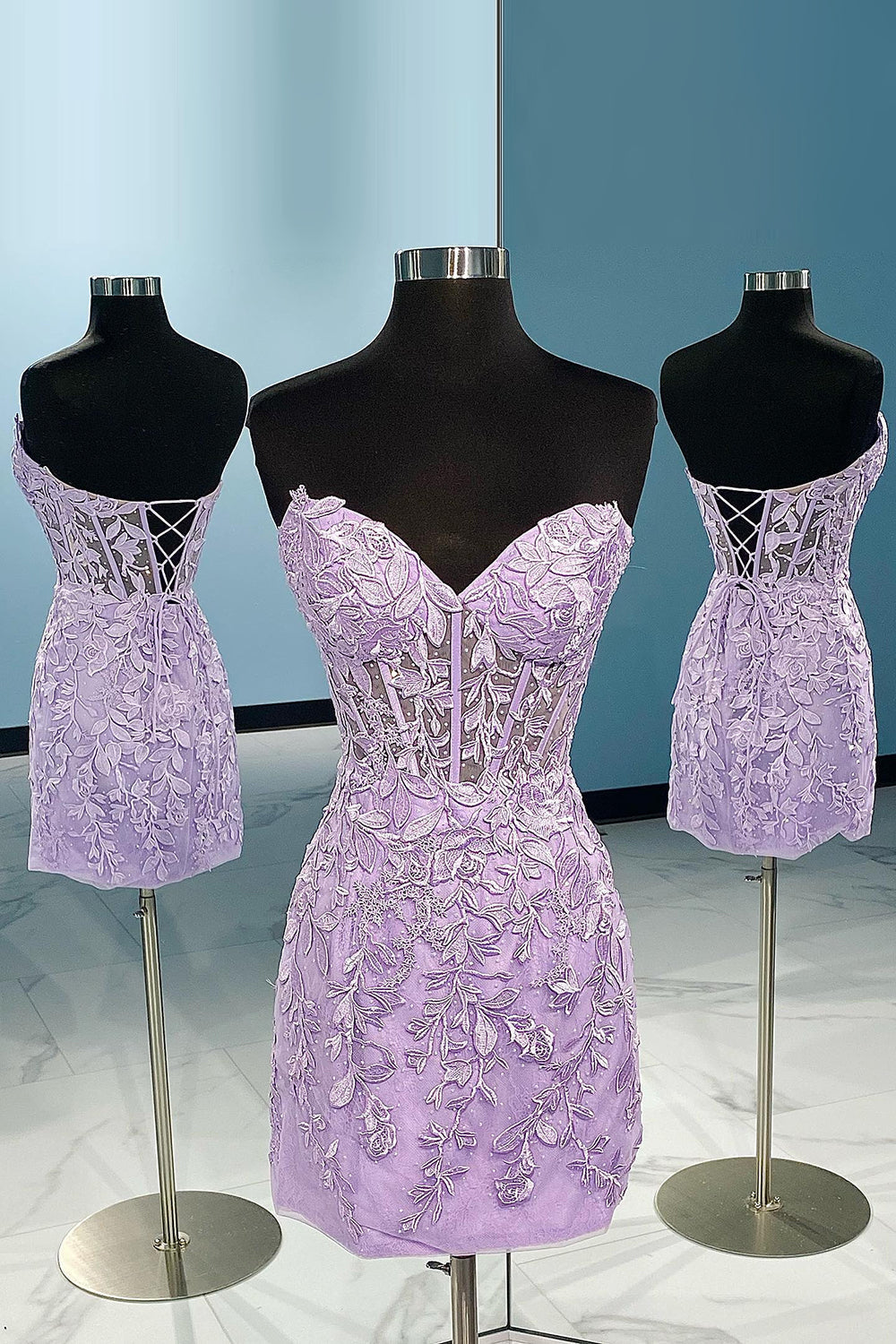 Purple Tight Short Homecoming Dress/Mini Dress with Appliques