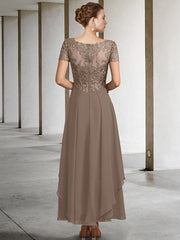 V-Neck A-Line Princess Ankle-Length Mother of the Bride Gown