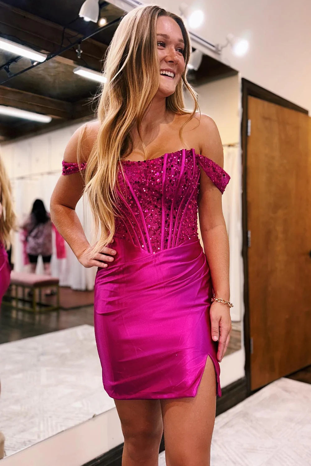 Sparkly Dark Green Detachable Off the Shoulder Satin Tight Short Homecoming Dress/Mini Dress with Sequins