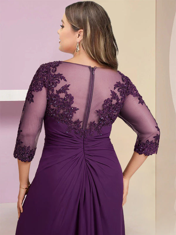 Plus Size Mother of the Bride Sheath/Column Dresses Featuring Sequins & Applique