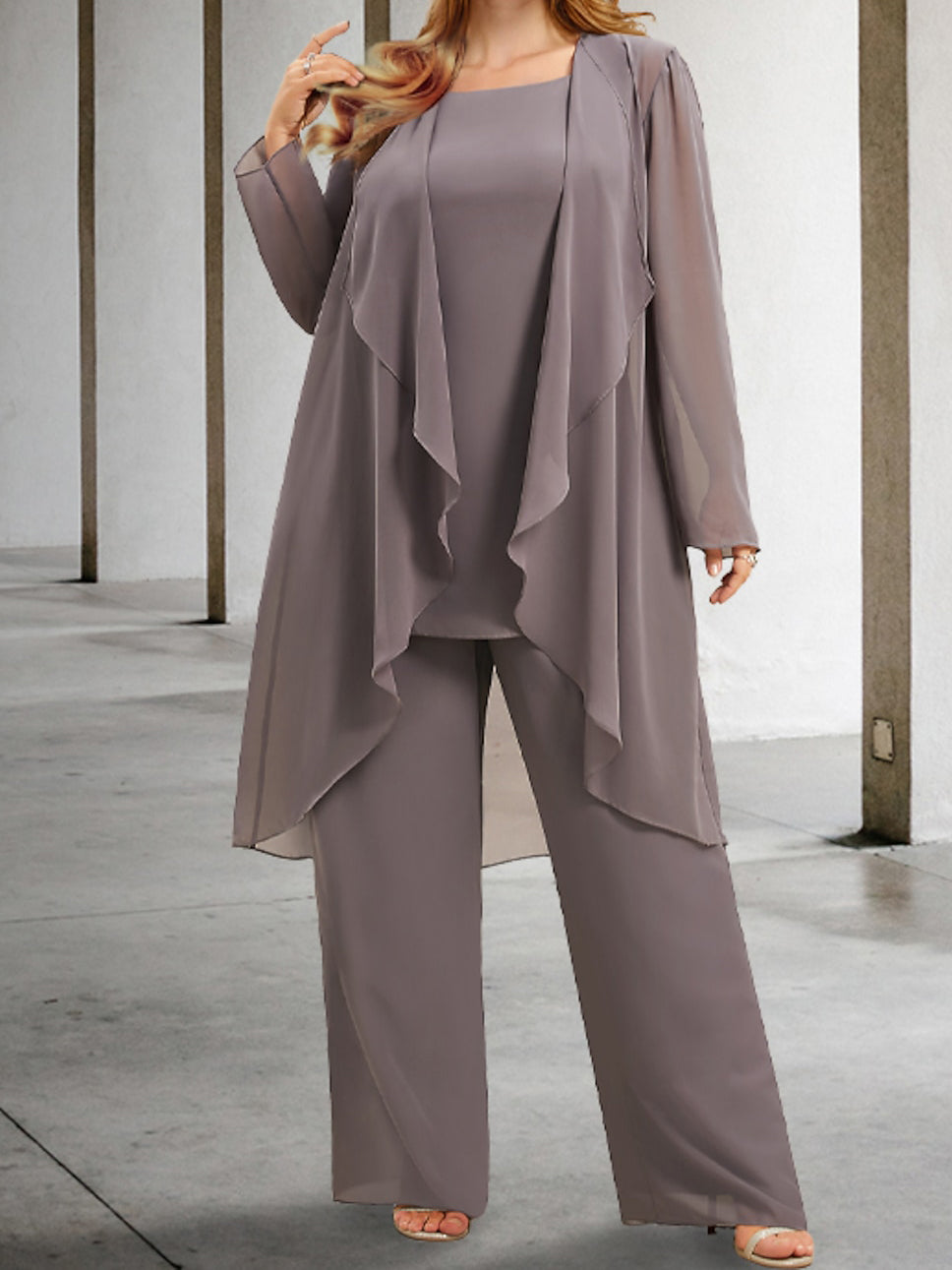 Beautiful Mother of the Bride Pantsuits in Chiffon with Jacket