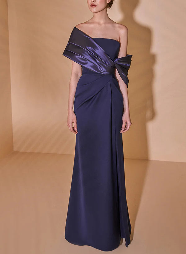 Off-the-Shoulder Ruched Sheath/Column Dresses for the Mother of the Bride