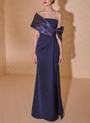 Off-the-Shoulder Ruched Sheath/Column Dresses for the Mother of the Bride