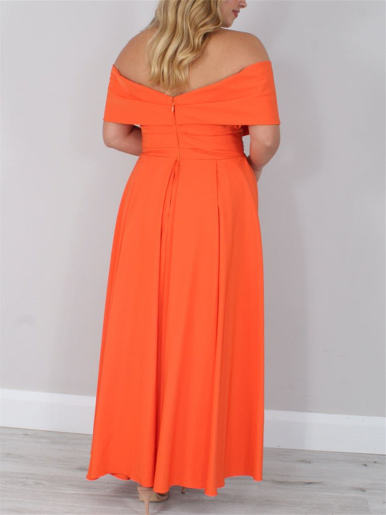 Princess A-Line Off-the-Shoulder Ankle-Length Dress for the Mother of the Bride