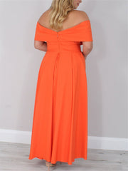 Princess A-Line Off-the-Shoulder Ankle-Length Dress for the Mother of the Bride