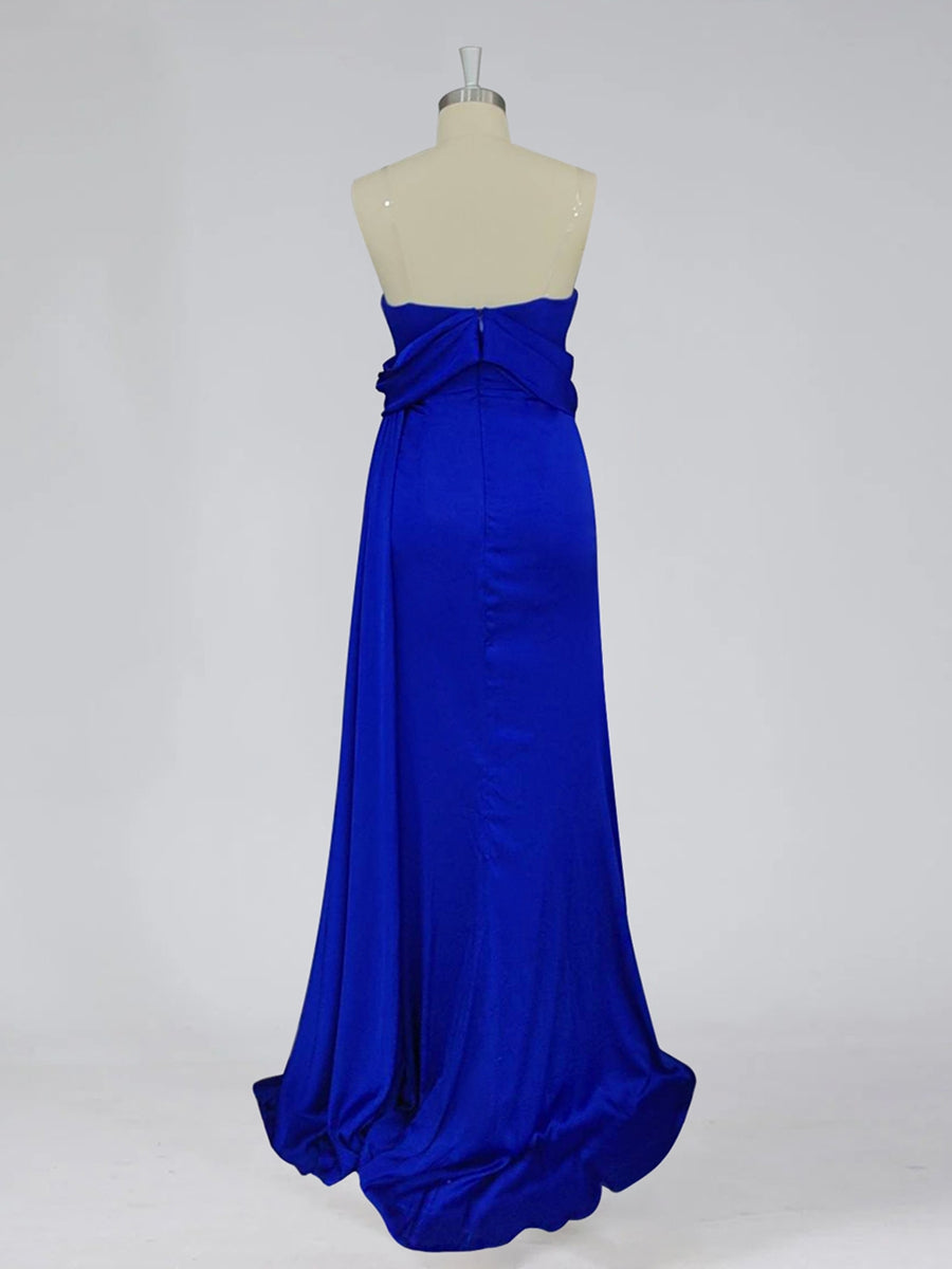 Off-the-Shoulder Strapless Evening Dresses with Sweep Train