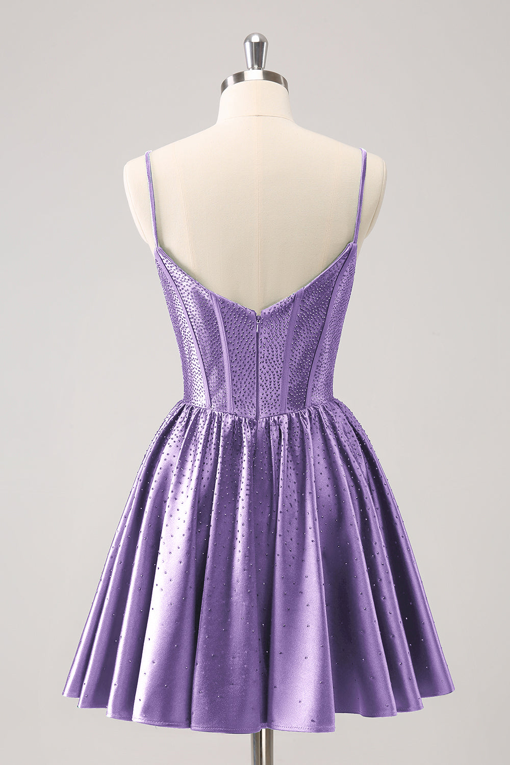 Sparkly Blue Beaded Corset A Line Short Homecoming Dress/Mini Dress