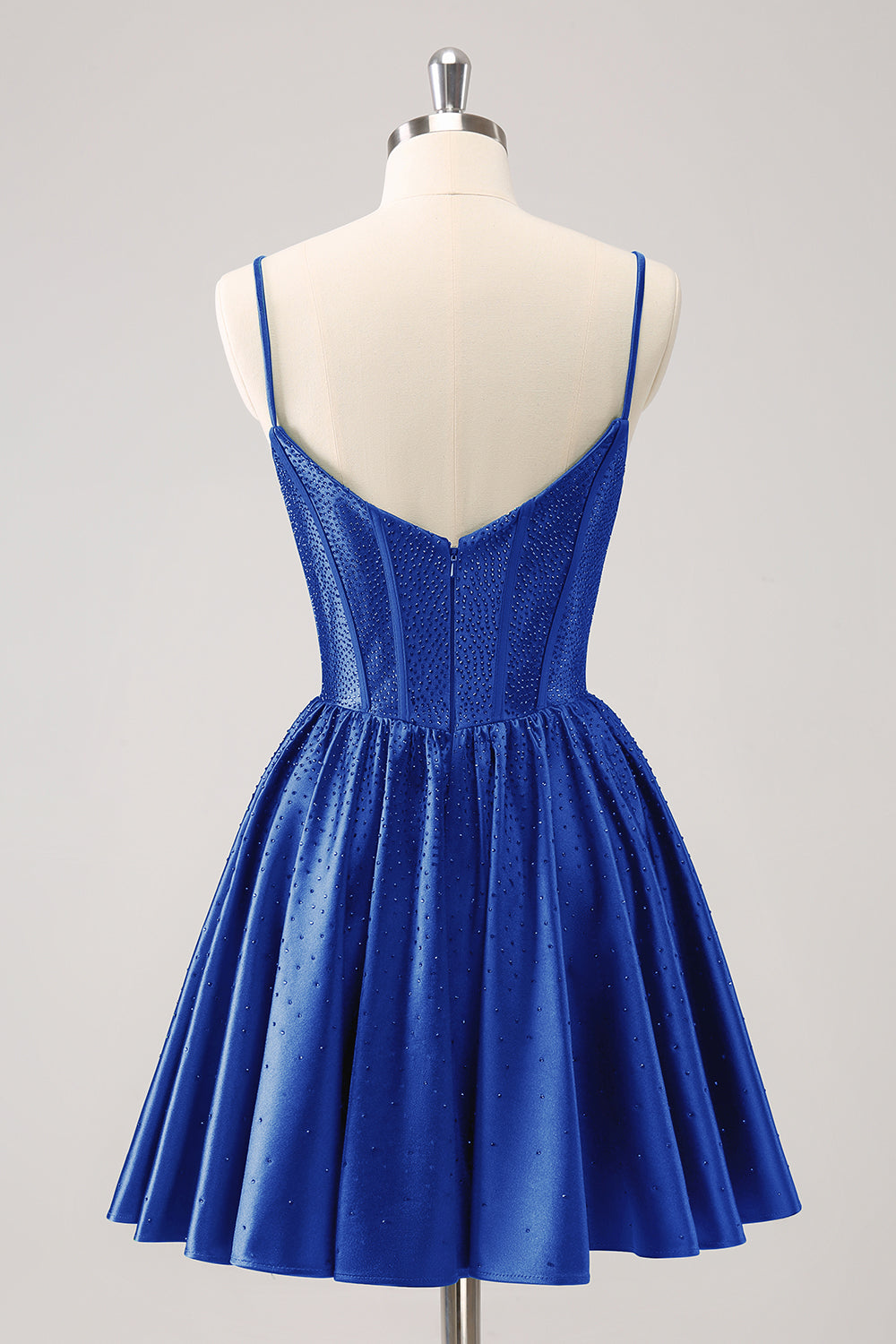 Sparkly Blue Beaded Corset A Line Short Homecoming Dress/Mini Dress