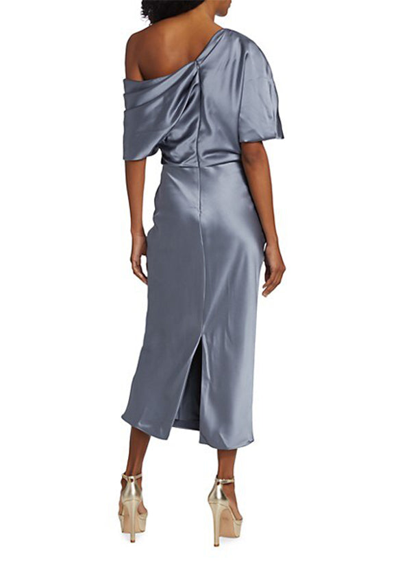 One-Shoulder Column/Sheath Gown for the Mother of the Bride