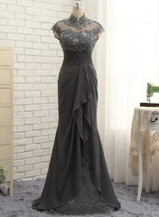 High Neck Floor-Length Sheath/Column Gowns for the Mother of the Bride