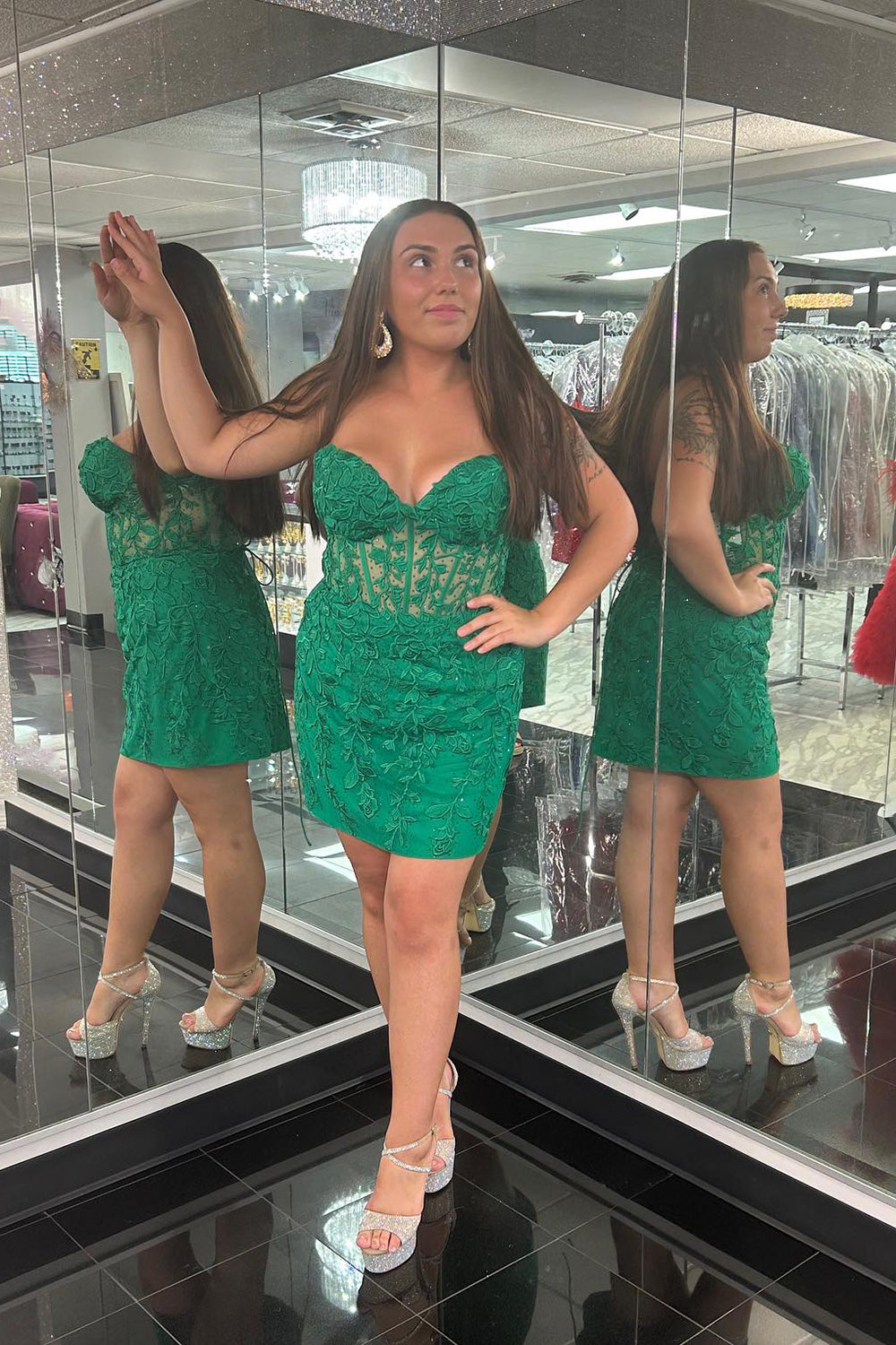 Mint Lace Sweetheart Tight Short Homecoming Dress/Mini Dress