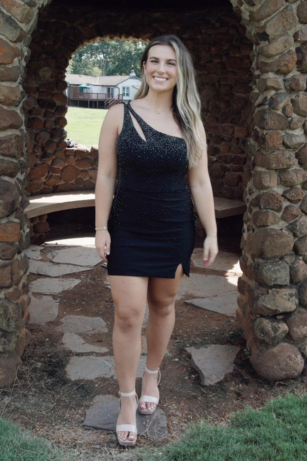 Sparkly Orange One Shoulder Sequins Tight Short Homecoming Dress/Mini Dress