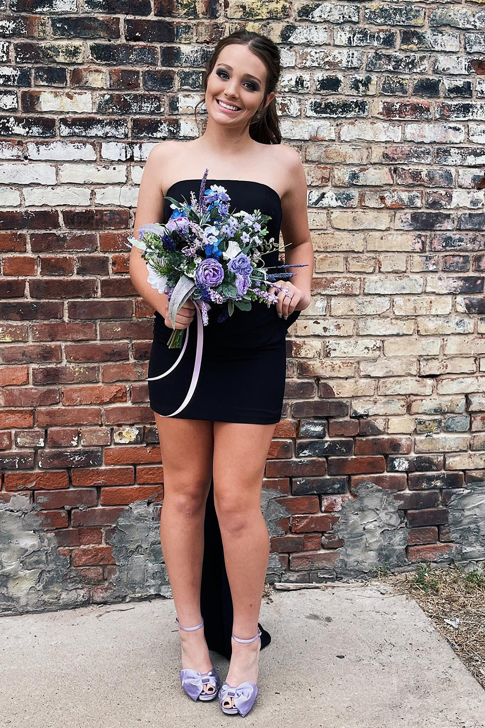 Royal Blue Strapless Tight Short Homecoming Dress/Mini Dress with Bowknot