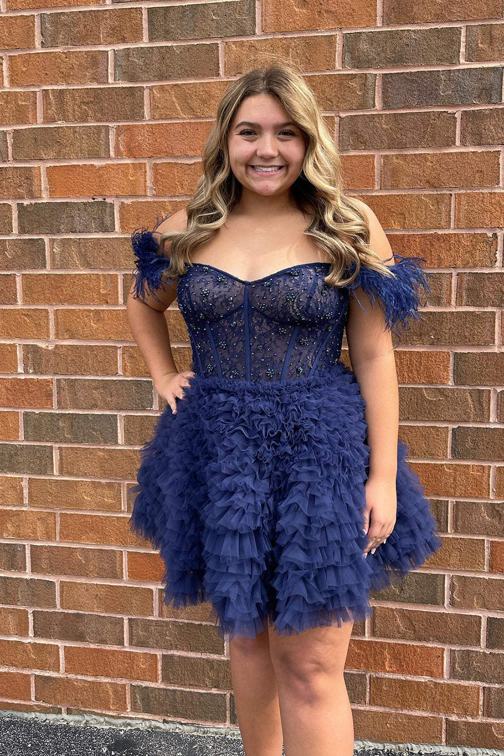 Sparkly Red Corset A-Line Short Homecoming Dress/Mini Dress with Ruffles