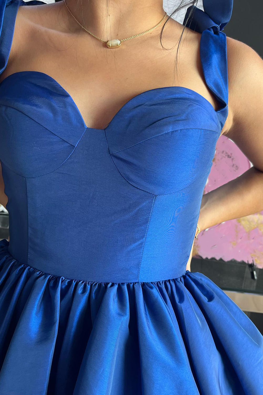 Simple Pink Corset A-Line Ruched Short Homecoming Dress/Mini Dress