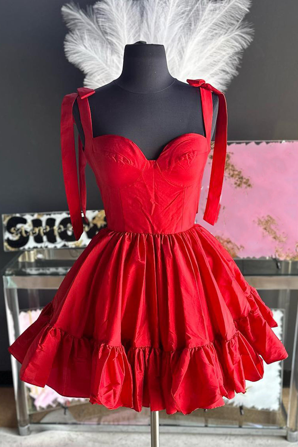 Simple Pink Corset A-Line Ruched Short Homecoming Dress/Mini Dress