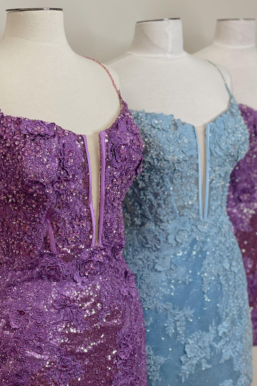 Sparkly Purple Sequin Lace-Up Tight Short Homecoming Dress/Mini Dress