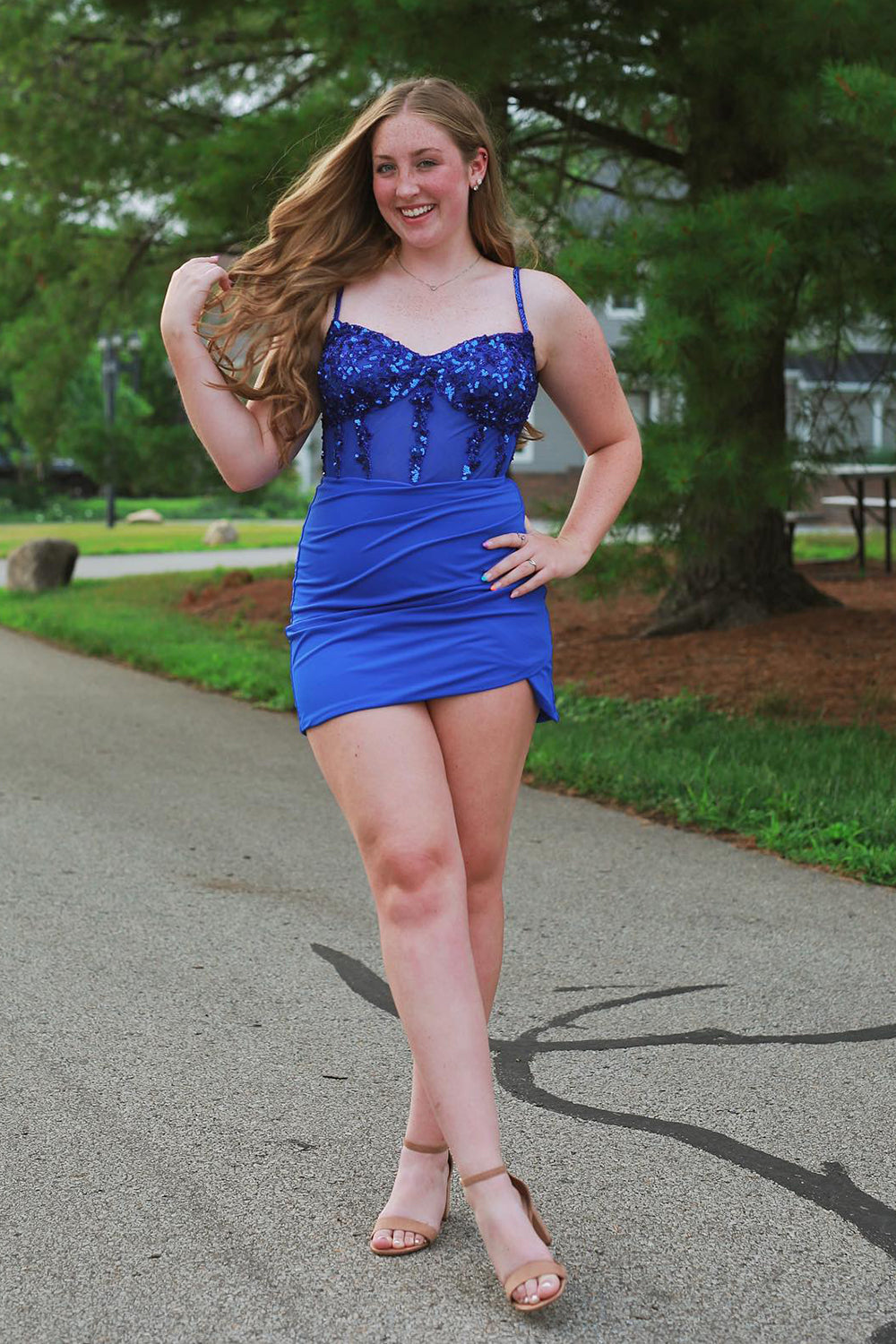 Glitter Black Corset Satin Asymmetrical Tight Short Homecoming Dress/Mini Dress with Sequins