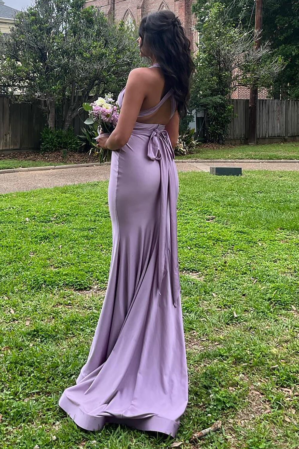 Elegant Light Blue Satin Mermaid Prom Dress with Halter Neck and Backless Design