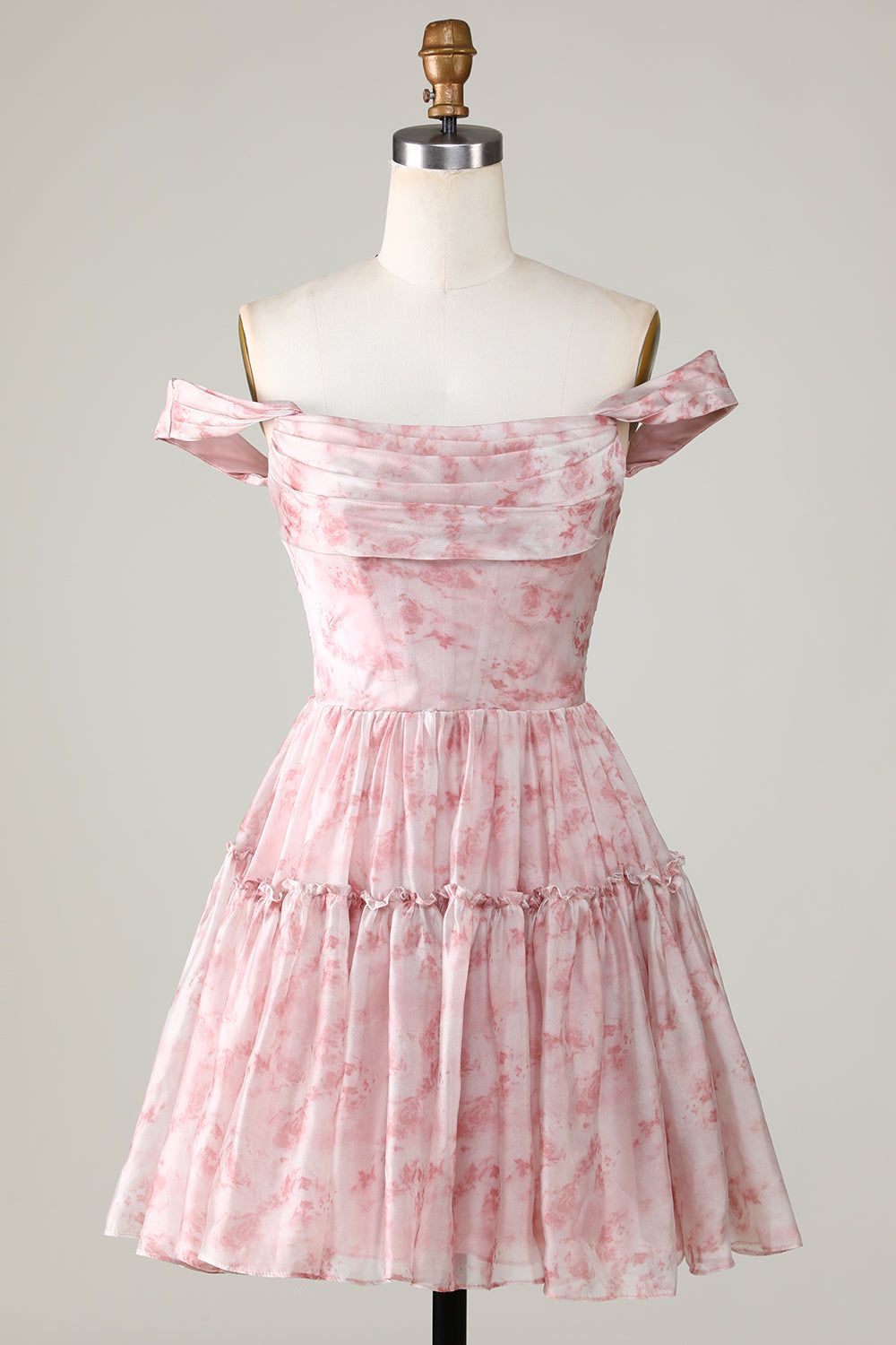 Sage Floral A-Line Corset Short Homecoming Dress/Mini Dress