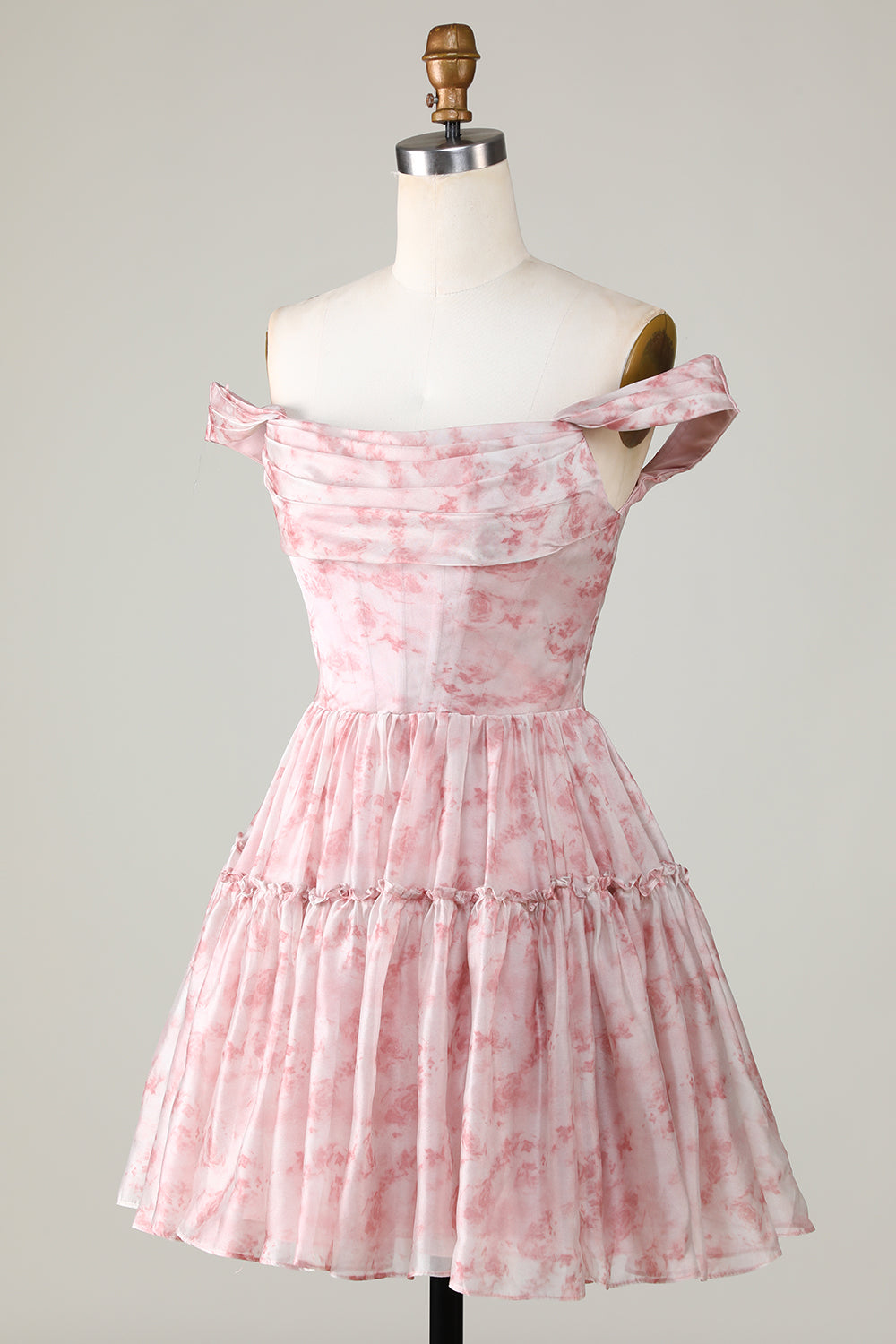 Sage Floral A-Line Corset Short Homecoming Dress/Mini Dress