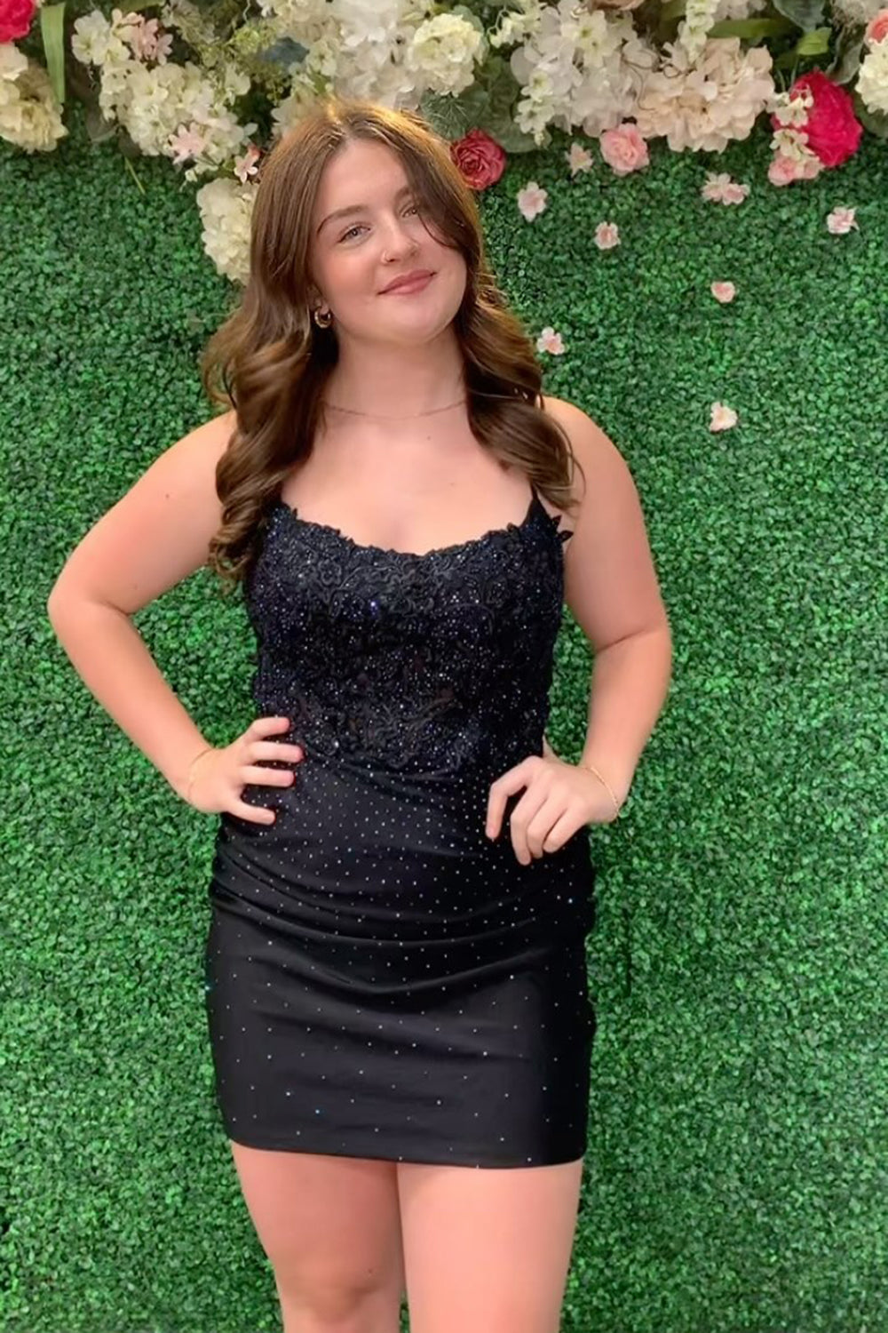 Sparkly Dark Green Beaded Short Homecoming Dress/Mini Dress with Appliques