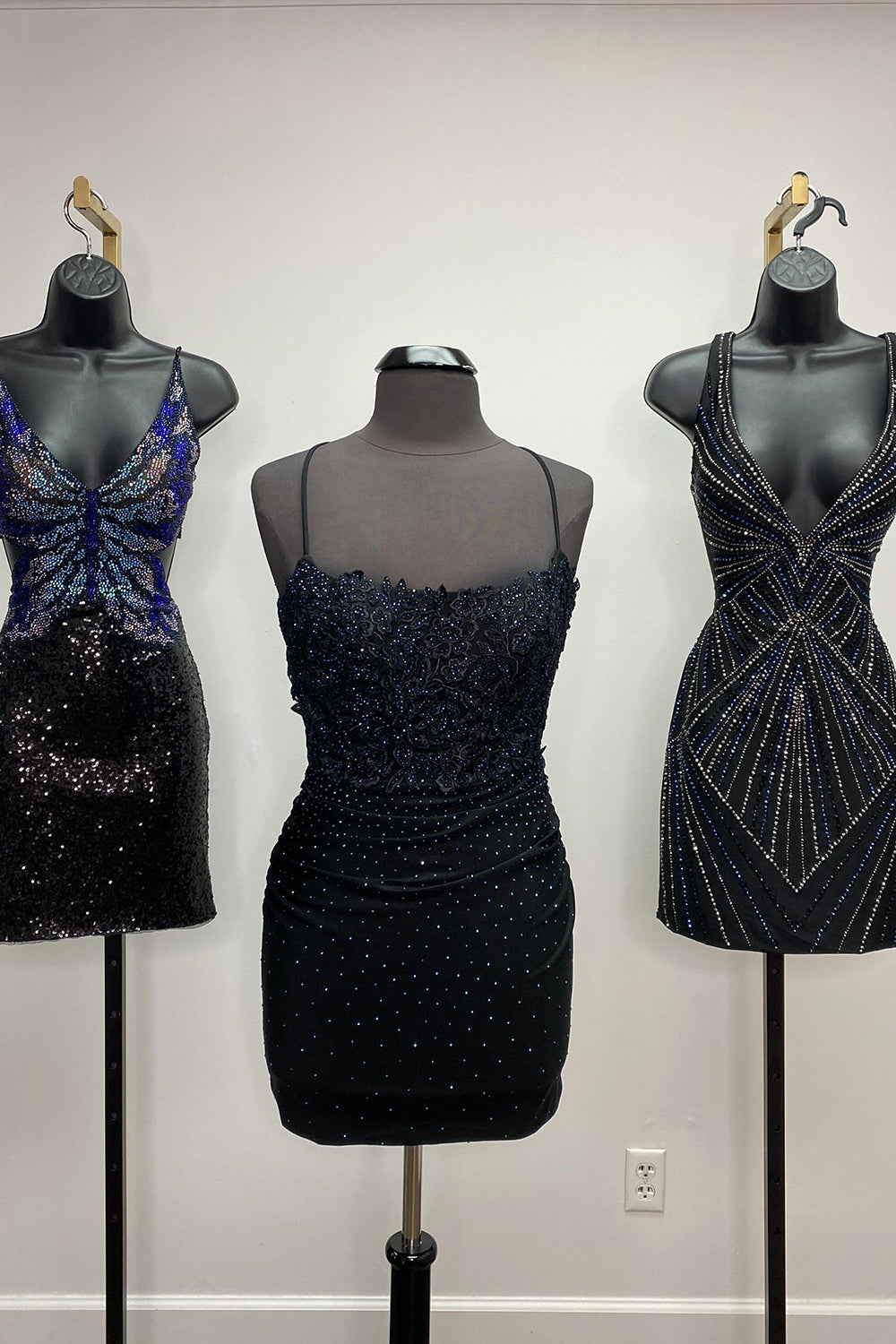 Sparkly Royal Blue Beaded Tight Homecoming Dress/Mini Dress with Appliques
