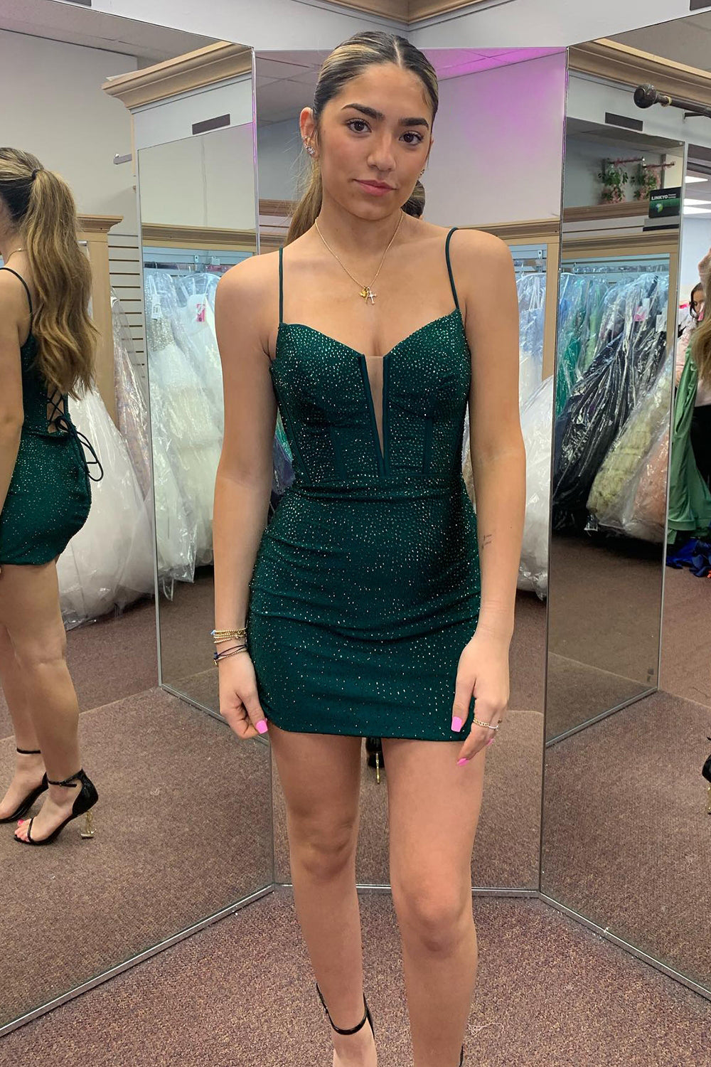 Sparkly Blue Corset Top Beaded Tight Short Homecoming Dress/Mini Dress