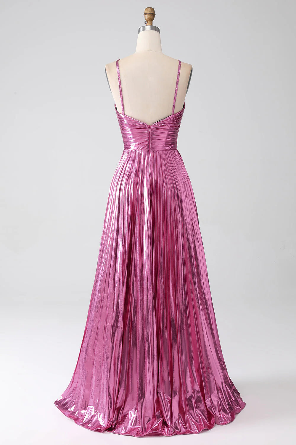 Gold Long Prom Dress with Sparkly A Line Halter Neck and Keyhole Slit