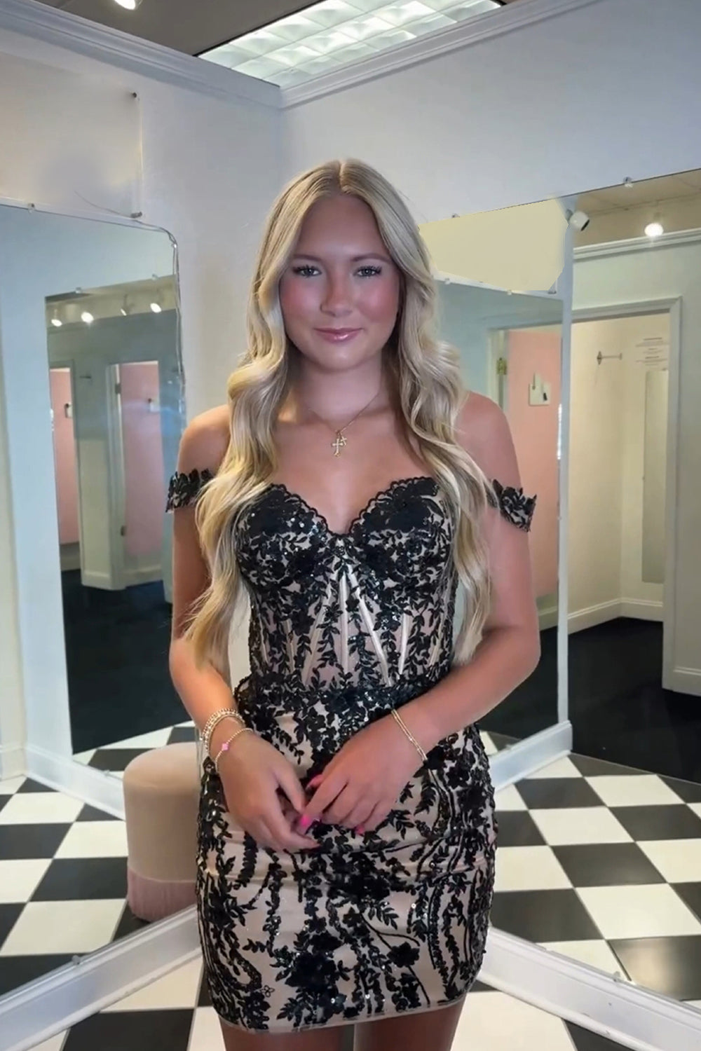 Black Sparkly Corset Tight Short Homecoming Dress/Mini Dress With Sequins