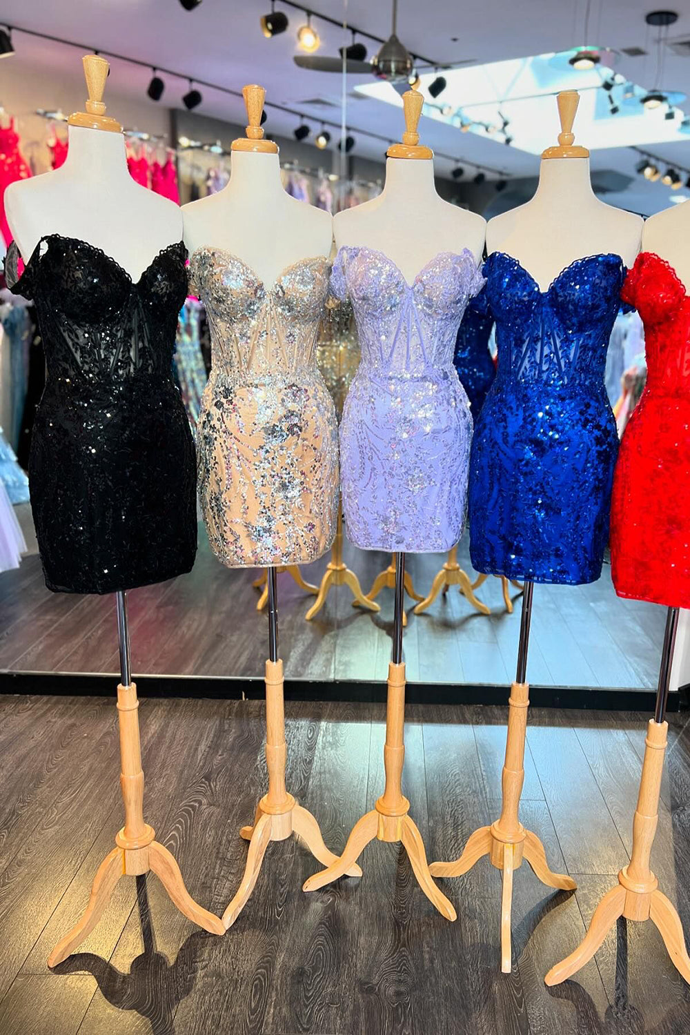 Black Sparkly Corset Tight Short Homecoming Dress/Mini Dress With Sequins